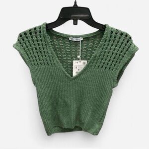 Zara New Knit Crop Top Sweater Small